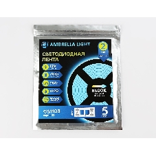 Светодиодная лента GS1103 2835 120Led/ 9.6W m/ 12V IP20 6500K/ 5000*8*1.2mm (2 конт.)