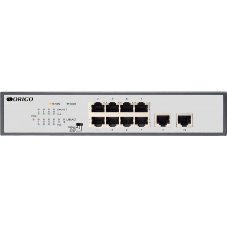 Коммутатор неуправляемый PoE ORIGO Unmanaged Switch 8x1000Base-T PoE, 2x1000Base-T, PoE Budget 120W, Long-range PoE up to 250m, 19