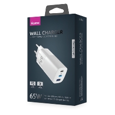 Сетевое зарядное устройство OLMIO 2Type-C/USB, 65W, 6A, QuickCharge3.0, PowerDelivery3.0, GAN