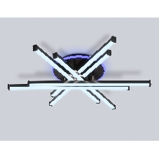 Потолочный светодиодный светильник Ambrella light FL6272 BK черный 76W 3000K-6400K+RGB 700*615*135 (ПДУ ИК)