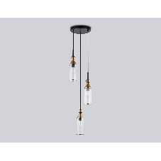Светильник Ambrella light LH55252/3 BK/BS/CL черный/латунь/прозрачный E14*3 max 40W D230*1200