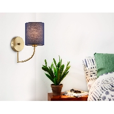 Настенный светильник Ambrella light LH71275 BS/DB латунь/темно синий E14 max 40W 225*120*250