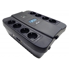 Источник бесперебойного питания Powercom Back-UPS SPIDER, Line-Interactive, LCD, AVR, 1100VA/605W, Schuko, USB, черный (1452054)