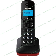 Телефон беспроводной (DECT) Panasonic KX-TGb610RUR, Монохромный, АОН, черный/красный