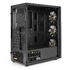 Компьютерный корпус Miditower ExeGate EVO-8227-NPX700 (ATX, БП 700NPX с вент. 12см, 2*USB+1*USB 3.0+HD Audio, черный, 3 вент. RGb, закаленное стекло)