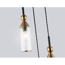 Светильник Ambrella light LH55252/3 BK/BS/CL черный/латунь/прозрачный E14*3 max 40W D230*1200