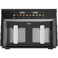 Аэрогриль Haier HAF-702 черный, 3000 Вт, 11 л ( 5.5 л каждая), сенсор, 10 программ