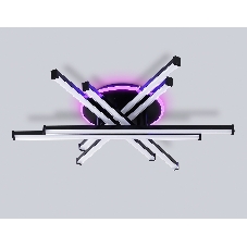 Потолочный светодиодный светильник Ambrella light FL6272 BK черный 76W 3000K-6400K+RGB 700*615*135 (ПДУ ИК)