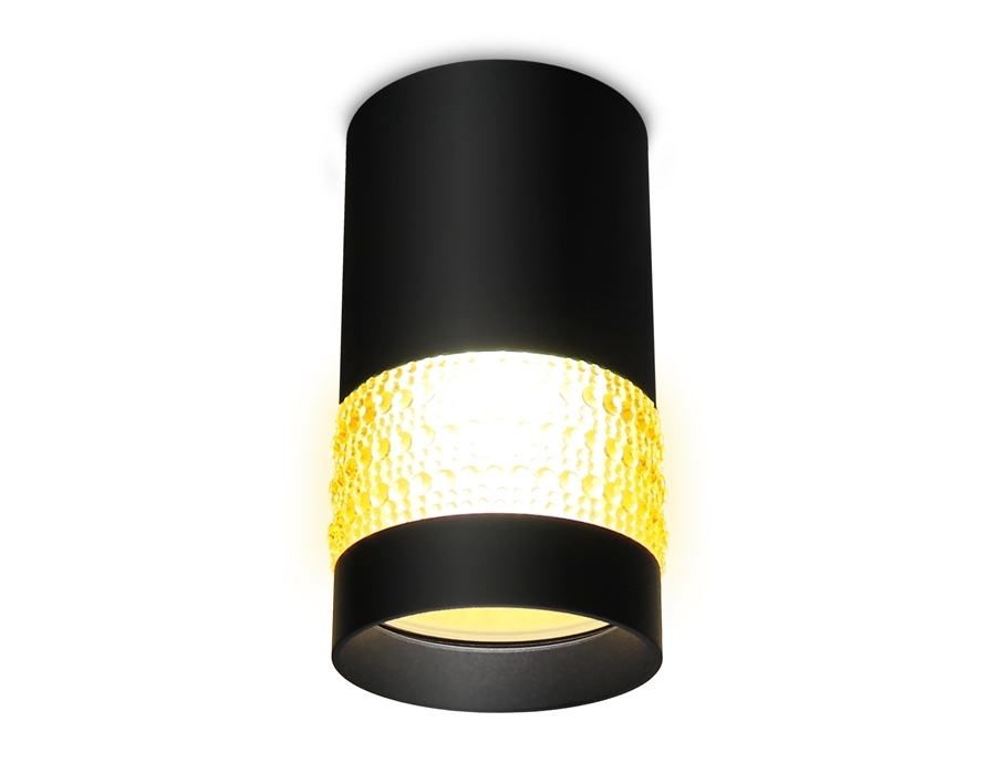 Светильник Ambrella light TN375 SBK/TI черный песок/янтарь GU5.3 D65*117