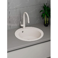 Мойка для кухни BAU Dream Pro D 48, без выпуска, белый песок