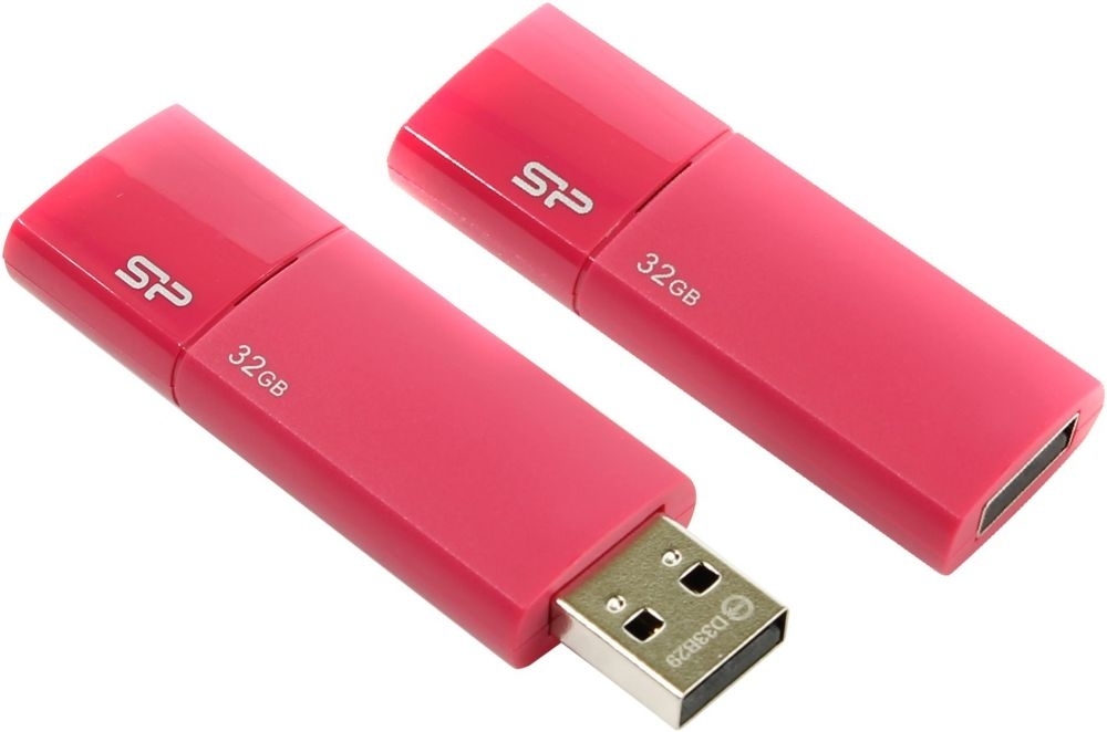 Флешка USB R/W 32Gb, Silicon Power Ultima U05, USB 2.0, Розовый