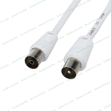 Шнур Rexant ТВ гнездо - ТВ штекер, длина 1,5 метра, белый