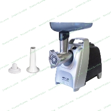 Мясорубка электрическая Аксион М61.01 черно-серебристый, 2000 Вт, 4.0 кг/мин, реверс, защита от перегрузки, насадки - 4