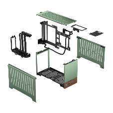 Компьютерный корпус без блока питания Fractal Design Terra, Mini-Tower, no fans, 1xUSB-A 3.0 + 1xUSB 3.2 Type-C, SFX PSU Support, mITX Jade