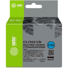 Картридж струйный Cactus CS-C9351CN черный (20мл) для HP D1468/D1520/D1420/D1560/D1530/D1341/D1320/D1312/D1455/D2330/D2430/D1430/D2460/D2445/D1360/D1460/D1415/D1568/D2345/D1445/D2320/D1330;OfficeJet J3635/J3625/J3608/J3640/4315xi, FAX 1250, Deskjet F2210, OfficeJet 4315, Deskjet F2120/F4140/F2120/F3