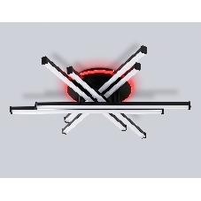 Потолочный светодиодный светильник Ambrella light FL6272 BK черный 76W 3000K-6400K+RGB 700*615*135 (ПДУ ИК)