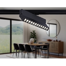 Трековый однофазный светодиодный светильник Ambrella light GL6819 BK черный LED 12W 4200K 24° 230*22*87