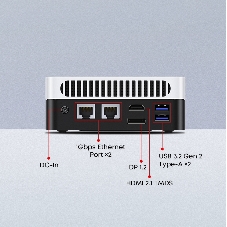 Компьютер Chuwi LarkBox X Intel Core i3 1220P(1.5Ghz)/8192Mb/256SSDGb/Int:Intel UHD Graphics/BT/WiFi/war 1y/0.4kg/Grey+White/Win11Pro + USB2.0*2/USB3.2*2/Type-C*1/HDMI*1/DP*1/RJ45*2/WIFI6,BT5.2/bracket