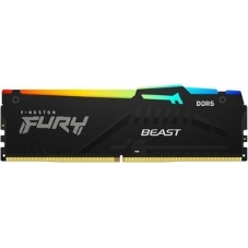 Оперативная память Kingston Fury Beast, DDR5, 16Gb (1x16Gb), 6000MHz, CL36, DIMM, с радиатором, RGB, белый