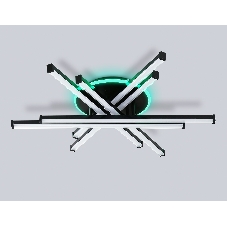 Потолочный светодиодный светильник Ambrella light FL6272 BK черный 76W 3000K-6400K+RGB 700*615*135 (ПДУ ИК)