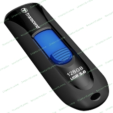 Флешка USB Transcend JetFlash 790 (TS128GJF790K), 128Gb, USB 3.0, R/W 90/40, черный/синий