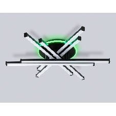 Потолочный светодиодный светильник Ambrella light FL6272 BK черный 76W 3000K-6400K+RGB 700*615*135 (ПДУ ИК)
