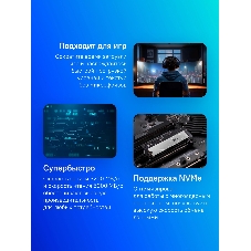 Накопитель SSD ADATA XPG GAMMIX S60, 1Tb, PCIe 4.0 x4, M.2 2280, NVMe, R/W 5000/3200, с радиатором