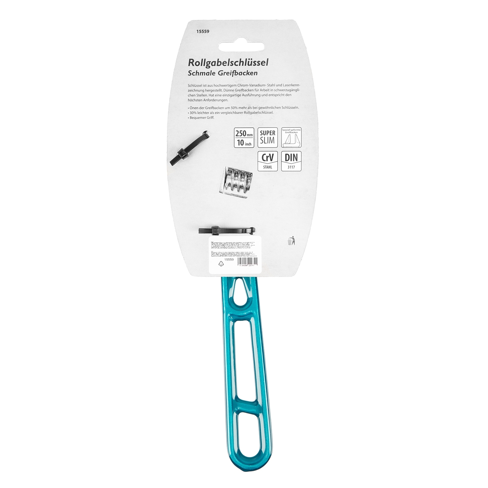 Ключ разводной Gross 15559 250 мм, CrV, кованый