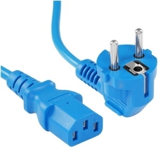Кабель питания Cablexpert PC-186-VDE-B-1.8M, Schuko-C13, 3x0.75мм2, 10A, с заземлением, медь, 1.8м, синий, пакет