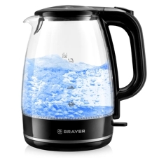 Чайник электрический BRAYER BR1030, 2200 Вт, 1.7 л, стек л,корп,автоотк л,при.закип,подсвет