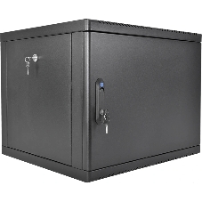 Шкаф телекоммуникационный настенный разборный ЦМО 9U (600 x 650) съемные стенки, дверь металл, черный (ШРН-М-9.650.1-9005)