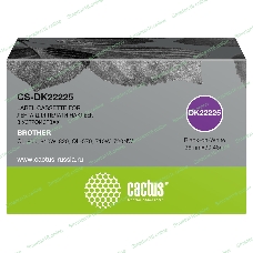 Картридж ленточный Cactus CS-DK22225 (DK-22225) 38 мм, черный шрифт, белый фон, 30.48 м для Brother QL-800, 810W, 820, QL-570, 710W, 720NW