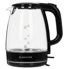 Чайник электрический BRAYER BR1030, 2200 Вт, 1.7 л, стек л,корп,автоотк л,при.закип,подсвет