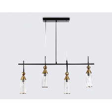 Светильник Ambrella light LH55254/4 BK/BS/CL черный/латунь/прозрачный E14*4 max 40W 845*65*1150