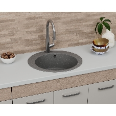 Мойка для кухни BAU Dream Gray stone D 50, выпуск с сифоном в комплекте, серый камень