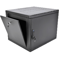 Шкаф телекоммуникационный настенный разборный ЦМО 9U (600 x 650) съемные стенки, дверь металл, черный (ШРН-М-9.650.1-9005)