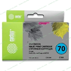 Картридж струйный Cactus CS-C9452A №70 голубой (130 мл.) для HP Designjet Z3100