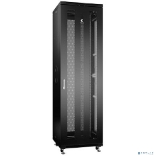Шкаф серверный напольный Cabeus, IP20, 42U, 2055х600х1000 мм (ВхШхГ), дверь: перфорация, боковая панель: сплошная, разборный, цвет: чёрный
