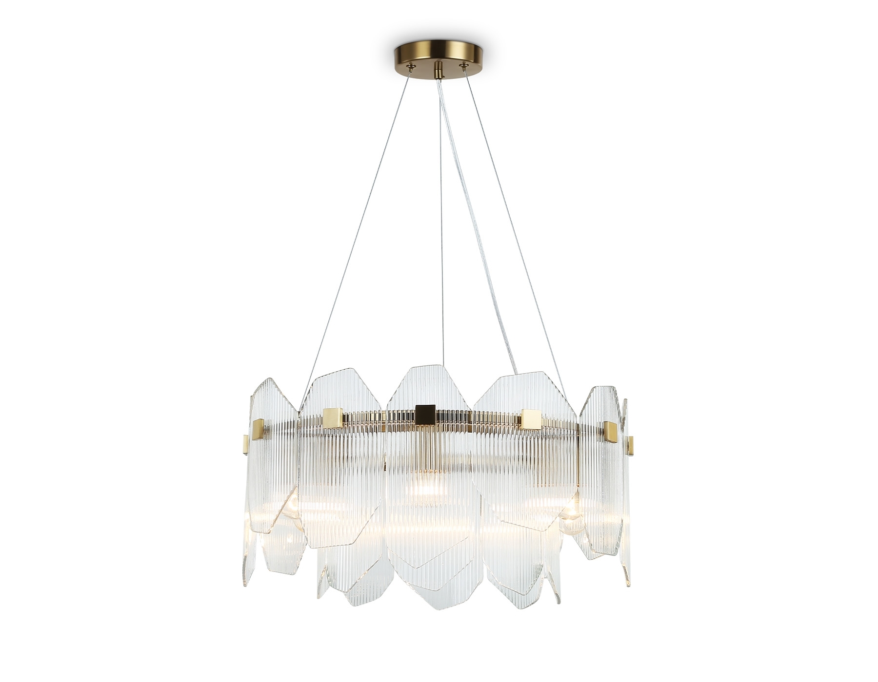 Светильник Ambrella light LH31251/6 BS/CL латунь/прозрачный E14*6 max 40W D510*270