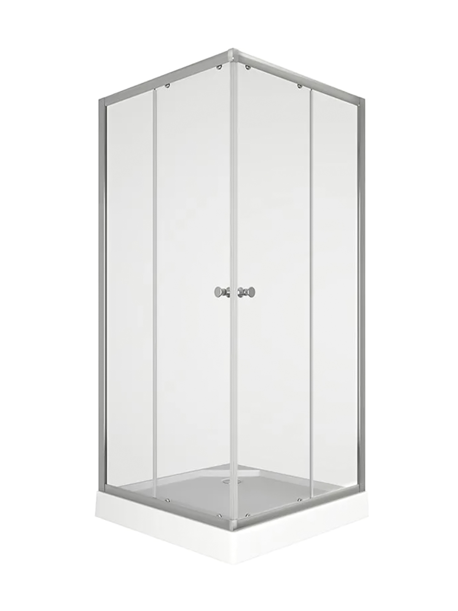 Душевой уголок BAU Stil Hit с поддоном 90x90х195, прозрачное закаленное стекло, хромированный профил