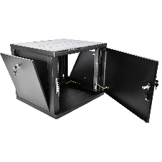 Шкаф телекоммуникационный настенный разборный ЦМО 9U (600 x 650) съемные стенки, дверь металл, черный (ШРН-М-9.650.1-9005)