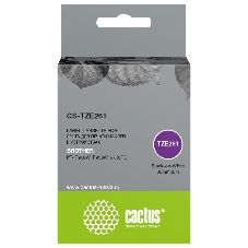 Картридж ленточный Cactus CS-TZE261 TZe-261 черный шрифт, белый фон (36 мм, 8 м) для Brother PT- P900W, P950W, 9700PC