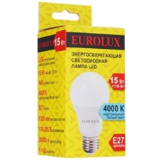 Лампа светодиодная EUROLUX LL-E-A60-15W-230-4K-E27 груша