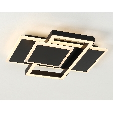 Потолочный светодиодный светильник Ambrella light FA1022/3 BK черный 50W 3000K-6400K 380*345*75 (ПДУ ИК)