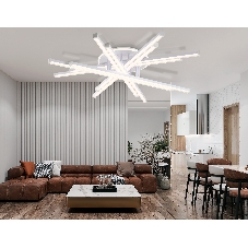 Потолочный светодиодный светильник Ambrella light FL6275 WH белый 134W 3000K-6400K 800*800*165 (ПДУ ИК)