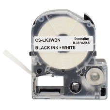 Картридж ленточный Cactus CS-LK3WBN черный шрифт, белый фон (9 мм, 9 м) для Epson LW300/LW400/LW700/LW600P/LW1000P/K400/Z700/Z900