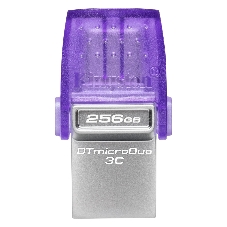 Флешка USB Kingston DataTraveler microDuo 3C (DTDUO3CG3/256GB), 256Gb, USB 3.2 Gen 1/Type-C, R/W 200/15, фиолетовый