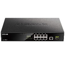Коммутатор D-Link DGS-1010MP/A1A, 9×1 Гбит/с + 1×1 Гбит/с SFP, неуправляемый