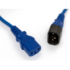 Шнур для блока питания Hyperline PWC-IEC13-IEC14, IEC 320 C13, вилка C14, 5 м, 10А, провода 3 х 1,0 кв. мм, синий