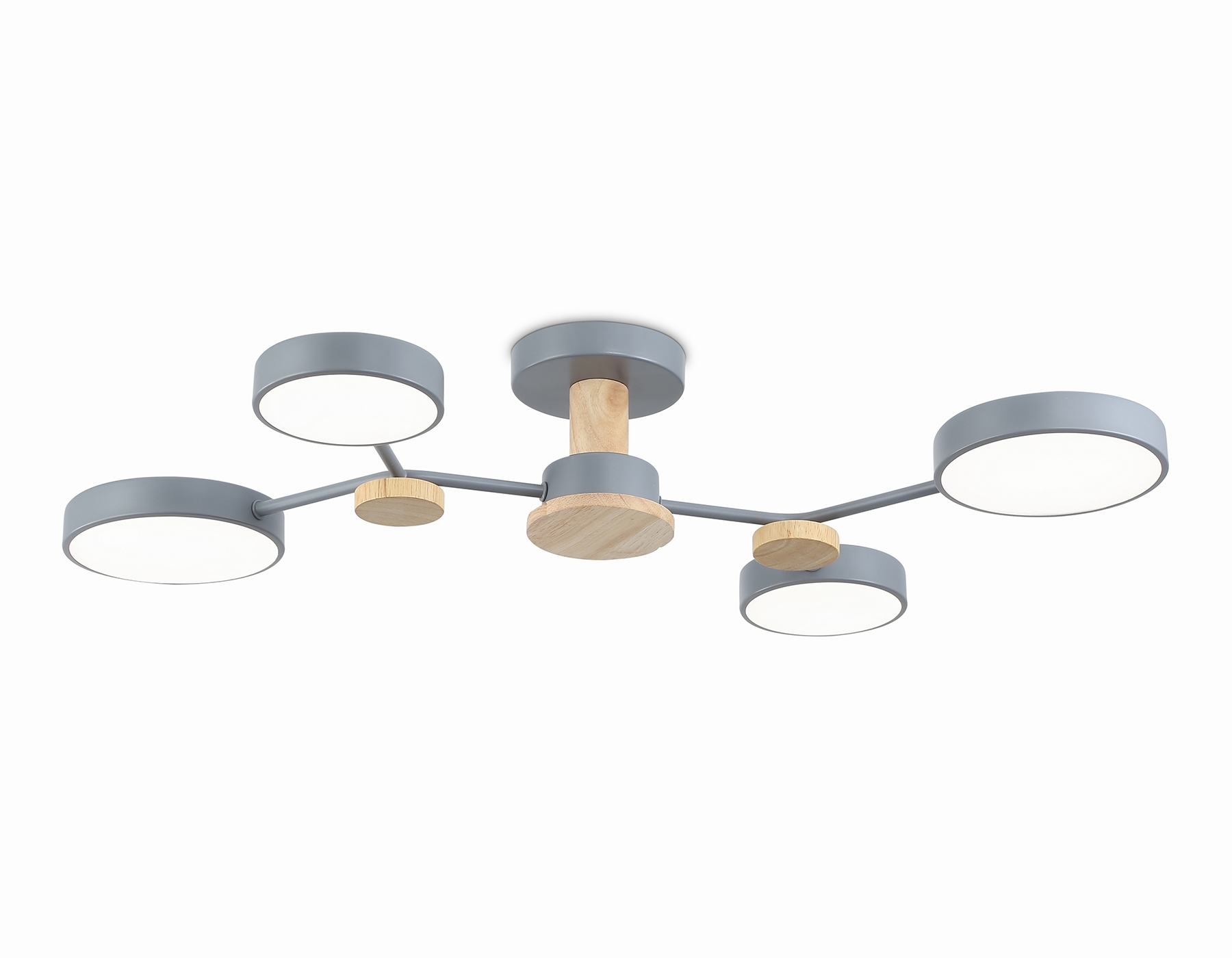 Светильник Ambrella light FL4859/4 GR/WD серый/дерево 60W 3000-6000K 700*400*120 (без ПДУ)